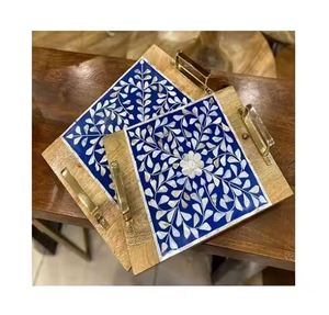 Oval Silver Serving <b>Tray</b> Beverages Display <b>Tray</b> With Artwork on Sale for Home Hotel Kitchenware Tabletop Supplies - Product Image 6