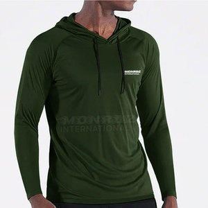 Top de entrenamiento de manga larga con sudaderas con capucha OEM personalizado para hombres Sudadera con capucha de compresión personalizada 2025 en tamaño adulto - Product Image 5
