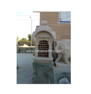 โคมไฟหินทรายโจดปุร์แกะสลักด้วยมือ BABA MARBLES ผิวเรียบ ดีไซน์ทันสมัย สำหรับใช้ภายใน/ภายนอกอาคาร เพิ่มความสวยงามให้กับหินตกแต่งภายใน - Product Image 3