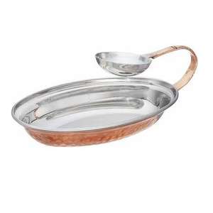 Fabricant et grossiste de plateau à chips et à trempette en cuivre pur martelé pour table à manger, plats de service et plateaux - Product Image 1