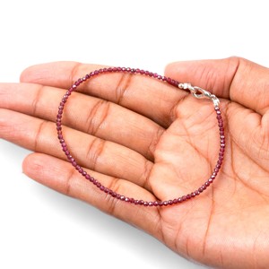 Natural Garnet Beaded <b>Bracelet</b> Garnet Micro Faceted Beads <b>Bracelet</b> Round Gemstone Jewelry For Women Healing Crystal Gift Bulk - Product Image 6