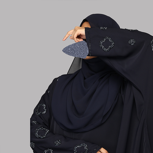 Último Diseño Modesto Musulmán, Abaya de Alta Calidad con Bordado para Mujer, Diseño Personalizado, 100% Seda Chifón Ecológica, Todas las Tallas - Product Image 3