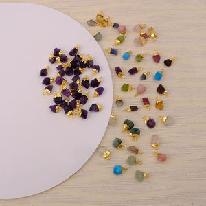 Mois de février connecteur de pierre de naissance rugueuse naturelle bonne qualité 8-10 MM violet améthyste simple boucle fêtes chrétiens - Product Image 2