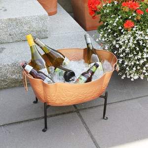 Customized shape and size galvanized wine <b>tub</b> with <b>metal</b> stand unique design wine bucket by Indian <b>metal</b> world - Product Image 4