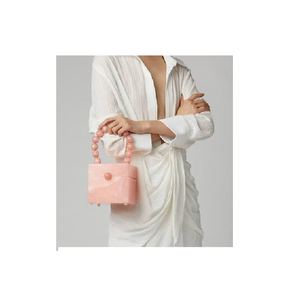 Resin Clutch Hand for Light pink Color Brass Chain Bag Women Handbags Evening Purse Party Bags <b>Birthday</b> Gift - Product Image 3