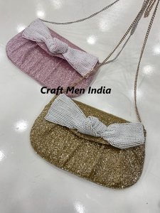 Curves Ahead Tonos neutros Semilla Cuenta Crossbody Cadena Bolso de mano Estilo bohemio Bordado Perla Abierta Regalo elegante para damas - Product Image 3