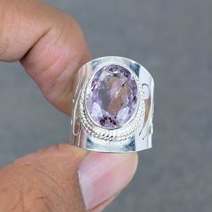 Natural Amethyst Silver Plated <b>Ring</b> Handmade Silver Brass Amethyst Gemstone Silver <b>Statement</b> <b>Ring</b> Boho <b>Ring</b> for Her - Product Image 2