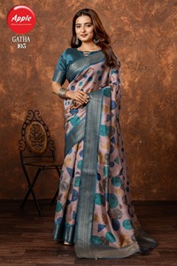 Sari de seda Tussar con estampado geométrico elegante para mujer, Sari tradicional ligero y suave, Ropa Étnica de diseñador para uso diario festivo - Product Image 5