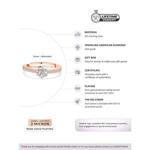 Anillo de compromiso de solitario de oro rosa ajustable de 1,25 quilates, anillos finos certificados IGI de corte princesa con forma de pera delicada para mujer - Product Image 3