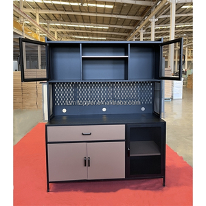 <strong>Free</strong> <strong>Standing</strong> Steel Hutch Buffet <strong>Cabinet</strong> with Storage <strong>Kitchen</strong> Furniture Metal <strong>Kitchen</strong> Pantry <strong>Cabinet</strong> Armoire Cuisine Metal - Product Image 2