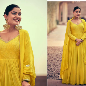 Collection de costumes pakistanais Georgette lourde avec broderie Vêtements indiens et pakistanais - Product Image 1