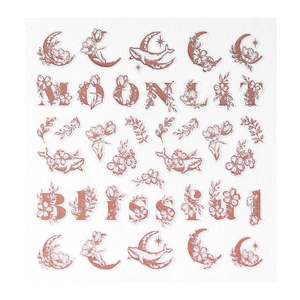 GLOSSYBLOSSOM Botanic Bliss 2D Nail Art Decal Auto-Adhésif Fleuret Décoration Deco Sticker Golden Rose 69033 pour Ongles - Product Image 1