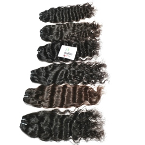 Natural Best Quality Cheap Indian Temple Human Hair Bundles Wavy Cuticle Aligned Remy Vendor's Black Unprocessed Virgin For Sale - Product Image 1