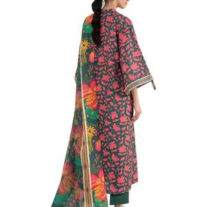 Ensemble de trois pièces pour femmes, shalwar kameez en jacquard, tenue ethnique de créateur pour femmes, ensemble de robe de soirée avec dupatta tissé et pantalon droit - Product Image 2