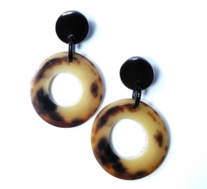 100% naturel et écologique élégant sud-africain corne de boeuf lustre boucles d'oreilles pour femmes et filles mode bijoux peau naturelle - Product Image 2