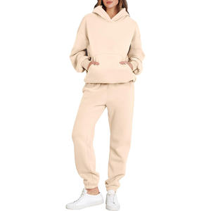 Conjunto Deportivo de Dos Piezas para Mujer, Color Albaricoque, Ligero, Transpirable, Sudadera con Capucha, Pantalones Deportivos, Estilo Y2K, Ropa Deportiva de Invierno - Product Image 1