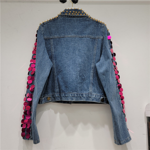 Últimos diseños, chaqueta de mezclilla para mujer, logotipo personalizado, transpirable, cómoda, de alta calidad, chaqueta de mezclilla para mujer con antiarrugas - Product Image 5