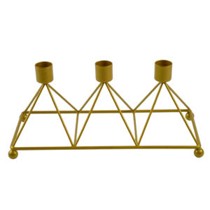 Bougeoir en métal couleur argent avec socle en bois peint nouveau style support pour maison Villa dîner et décors de mariage bougeoir - Product Image 3