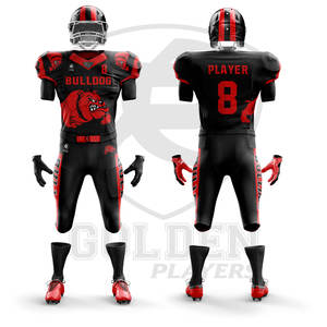 Vente en gros de maillots de football américain et uniformes d'équipe personnalisés, grandes tailles, respirants, antibactériens, livraison rapide, faible MOQ - Product Image 1
