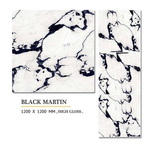 Carrelage de sol en porcelaine émaillée polie de luxe 1200x1200mm à haute brillance grande dalle de marbre résistant à l'acide pour l'application de salle de bain - Product Image 4