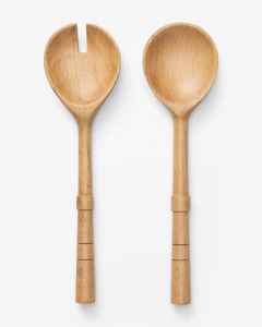 Natural Solid Acacia Wood <b>Serving</b> <b>Spoons</b> Salad Fork for Mixing Stirring Wooden Salad Servers Cooking <b>Spoon</b> Kitchen Accessories - Product Image 3