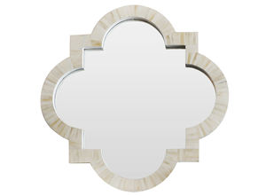 Cadre de miroir mural en incrustation d'os fabriqué à la main Design floral et cadre de miroir en incrustation d'os décoratif de luxe poli pour le salon - Product Image 2