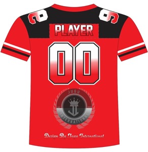 เสื้อแฟนอเมริกันคอวีแบบถักผ้าโพลีเอสเตอร์100% สำหรับผู้ชายพิมพ์ลายสปอร์ต - Product Image 2