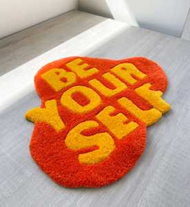 Alfombra de nudo con mechones a mano de lana a rayas multicolores, calentamiento suave para el hogar, propósito para regalar, tamaño personalizado disponible - Product Image 1