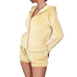 Ensemble deux pièces décontracté pour femme, hiver, veste à capuche zippée unie et short assorti, style cycliste, écologique 2026 - Product Image 4