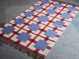 Alfombra Kilim de lana hecha a mano, patrón geométrico, lavable y compatible con mascotas, pila plana, decoración del hogar para sala de estar, alfombra étnica de área de lana - Product Image 2