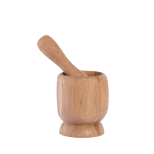 Mortier et pilon en bois de hêtre en gros |   Outil de cuisine OEM 10 × 13 cm - Product Image 6