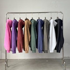 Conjunto Deportivo Extra Grande con Sudadera con Capucha Lisa con Cierre y Pantalones Deportivos Anchos de Pierna Ancha con Lavado Ácido - Product Image 2