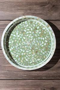 ถาดไม้ MDF งานทำมือแบบกำหนดเองล่าสุดสไตล์วินเทจทันสมัยลายดอกไม้สไตล์อาหรับฝังมุกแม่สำหรับใช้ในบ้าน - Product Image 5