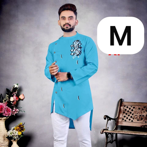 2025 Kurta de algodón ligero de moda excelente impresión dibujada a mano para fiesta de boda india pakistaní ropa informal todo Vintage - Product Image 1