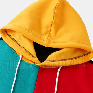 Sweat à capuche oversize de haute qualité pour homme, design tendance à blocs de couleur unie, tricot d'hiver, sweat-shirts grande taille - Product Image 3