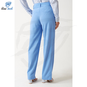 Pantalons décontractés pour femmes, longueur entière, fabrication OEM personnalisée, poches, taille mi-haute, devant plat, séchage rapide, polyester/coton, streetwear - Product Image 6