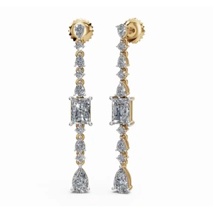 Pendientes de Diseño Artemisia Radiance de Oro de 9 Quilates de Primera Calidad, Corte Pera y Redondo, Joyería Cultivada en Laboratorio, Proveedor Mayorista B2B para Exportación - Product Image 1