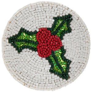 Sous-verre de broderie perlée moderne fait à la main Decacor minimaliste cousu à la main sous-verre perlé d'Inde - Product Image 6