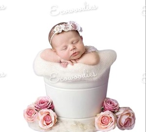 Accessoires de photographie nouveau-né seau en bois massif accessoires de photographie posant des accessoires de Studio Photo en bois pour bébé - Product Image 5