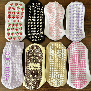 Thời Trang Mới Màu Hồng Leopard Grip Vớ Tùy Chỉnh In Mô Hình của Bạn Jacquard Thêu Yoga Pilates Vớ - Product Image 6