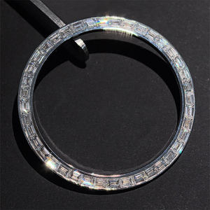 Bisel de Repuesto para Reloj de Hombre de Acero Inoxidable, Estilo Hip Hop de Lujo, Piezas de Repuesto Personalizadas Hechas a Mano, 40 mm, Plateado, con Incrustaciones - Product Image 1