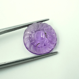 Amatista natural, piedra preciosa de corte brillante redonda, tallada a mano, calidad superior para la fabricación de joyas - Product Image 2