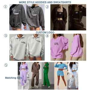 Ensemble de survêtement en molleton tissé pour homme de haute qualité, short et sweat-shirt à col rond surdimensionné en coton 100%, style streetwear - Product Image 5