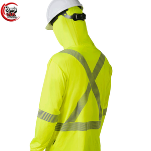 Camiseta técnica ultrasuave de manga larga con capucha personalizable Camiseta de manga larga reflectante de alta visibilidad con seguridad - Product Image 4