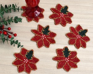 Dessous de verre perlé Design floral Tapis de boisson décoratifs faits à la main Cuisine Table à manger Thé Café Porte-gobelet Fournisseur en gros en vrac - Product Image 5