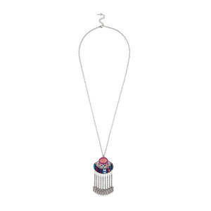 Urthn 1111410A resina piedra rodio plateado cadena colgante collar accesorio de moda - Product Image 1