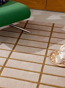 Alfombra de cuadros crema dorada lana copetuda a mano moderna Color sólido corte de bucle pila hecha a mano duradera alfombra de Picnic sala de estar - Product Image 5