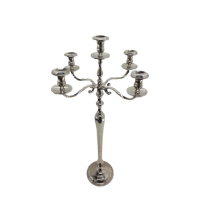 Bougeoir antique en aluminium gaufré, pilier à 5 bougies en nickel pour décorations de Noël et de mariage - Product Image 6