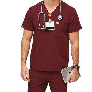 Tenue d'infirmière en satin personnalisée de haute qualité, design à col en V, pour les médecins, les infirmières, les uniformes médicaux d'hôpital pour femmes et hommes, MOQ - Product Image 2