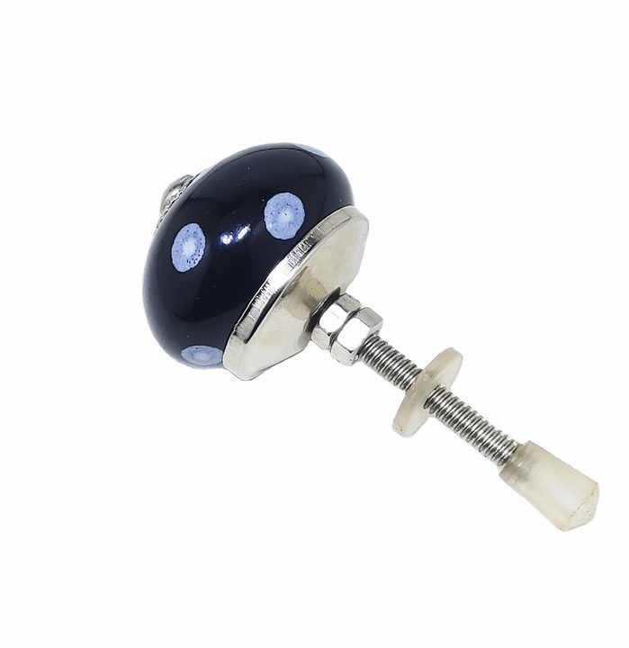Hot Selling White Polka Dots Black Ceramic Knobs Industrial Drawer Cabinet Handle Pulls for Kitchen Wardrobe Bedroom-CK 558